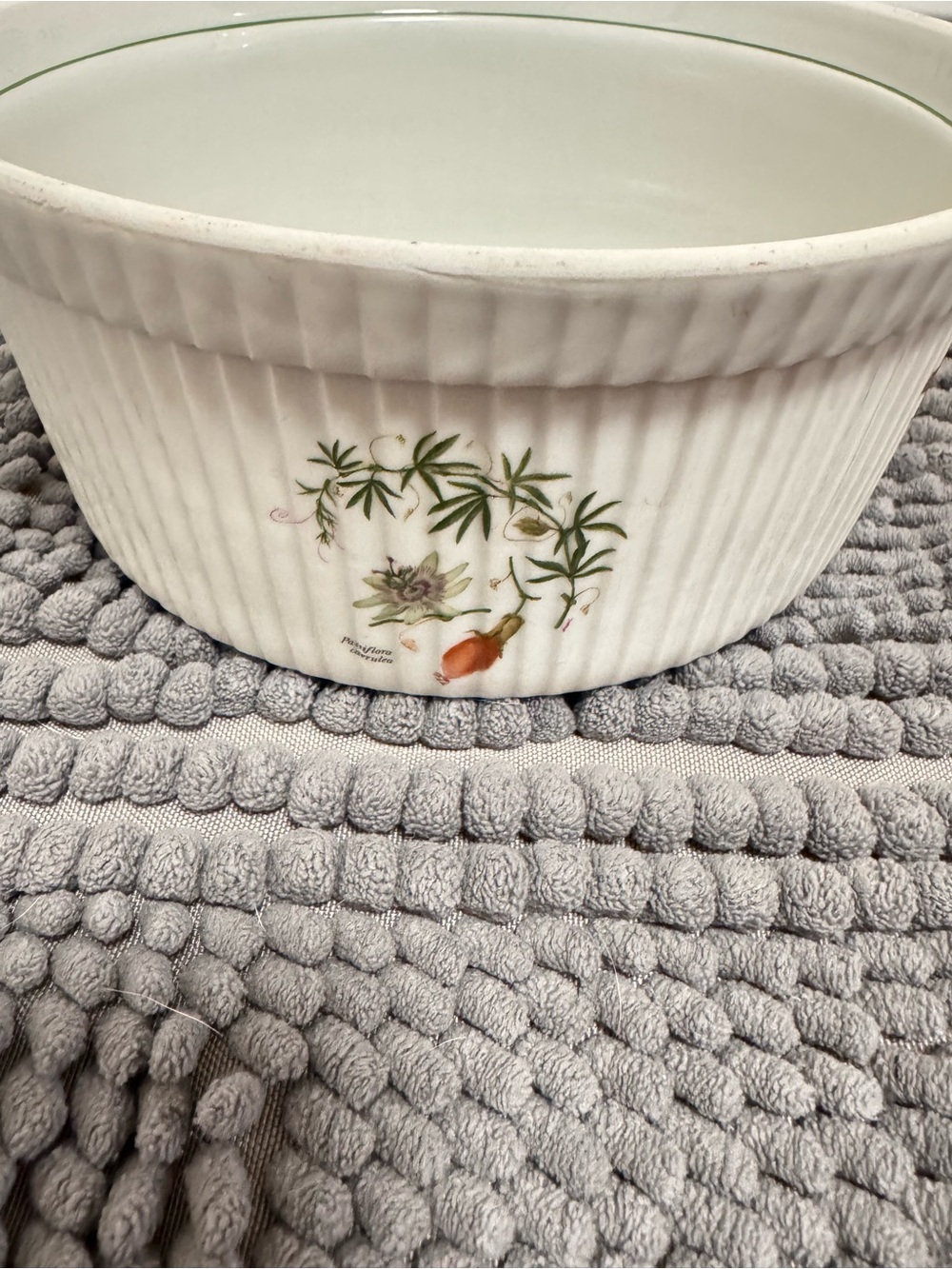 Vintage Limoges France Le Faune Botanical Porcelain Baking Dish - White & Green - Picture 4 of 9